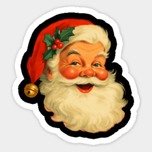 Vintage Retro Santa Claus Christmas Sticker