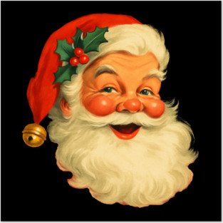 Vintage Retro Santa Claus Christmas Posters and Art