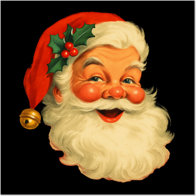 Vintage Retro Santa Claus Christmas Wall Art by Creatifly Graphic Tees