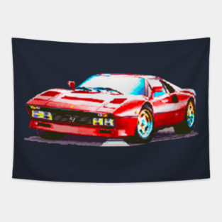 RED SPORTS CAR PIXEL Tapestry