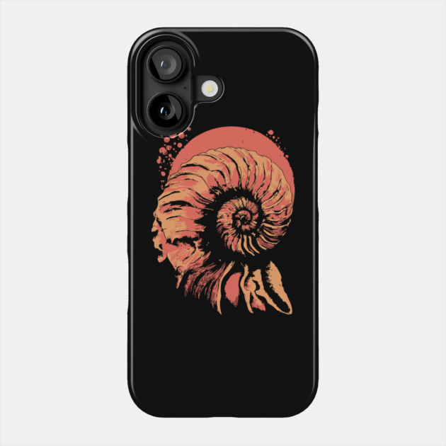 Geometric Nautilus Shell - Vintage Natural History Illustration Phone Case by TuncGK