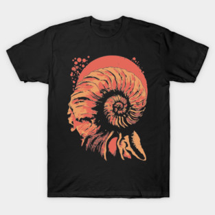 Geometric Nautilus Shell - Vintage Natural History Illustration T-Shirt