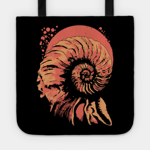 Geometric Nautilus Shell - Vintage Natural History Illustration Tote by TuncGK