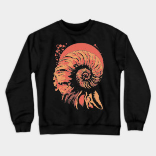 Geometric Nautilus Shell - Vintage Natural History Illustration Crewneck Sweatshirt