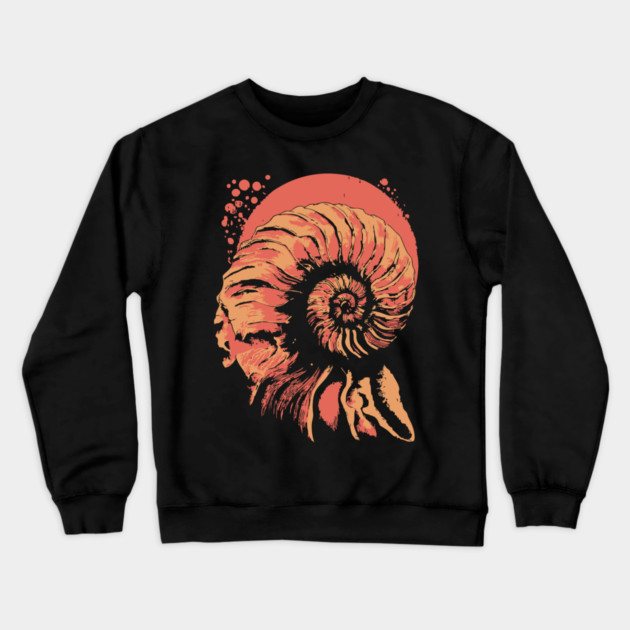 Geometric Nautilus Shell - Vintage Natural History Illustration Crewneck Sweatshirt by TuncGK
