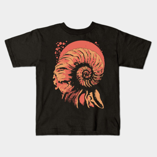 Geometric Nautilus Shell - Vintage Natural History Illustration Kids T-Shirt by TuncGK