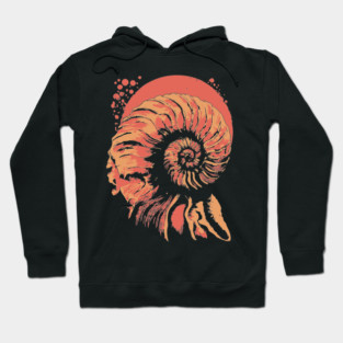 Geometric Nautilus Shell - Vintage Natural History Illustration Hoodie