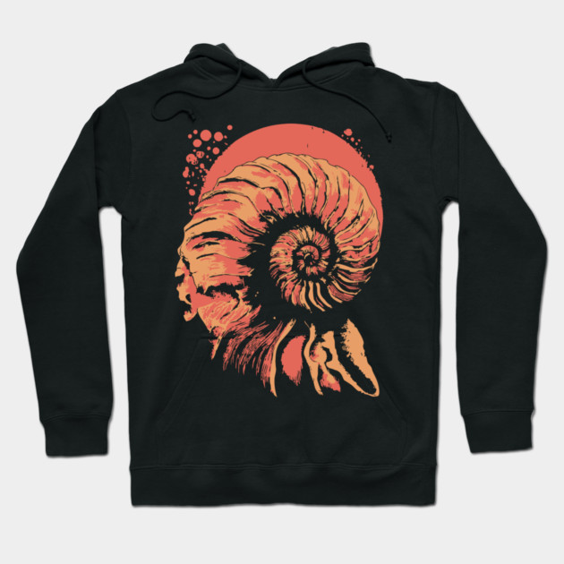 Geometric Nautilus Shell - Vintage Natural History Illustration Hoodie by TuncGK