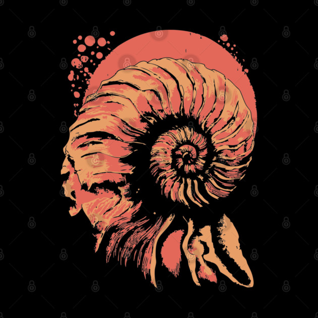 Geometric Nautilus Shell - Vintage Natural History Illustration by TuncGK