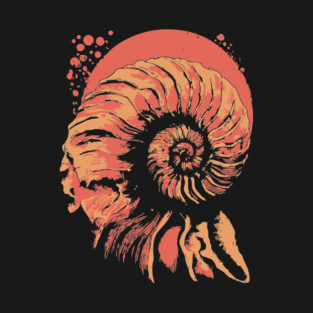 Geometric Nautilus Shell - Vintage Natural History Illustration T-Shirt