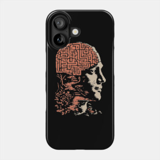 Labyrinth of the Mind - Retro Philosophical Psychology Art Phone Case