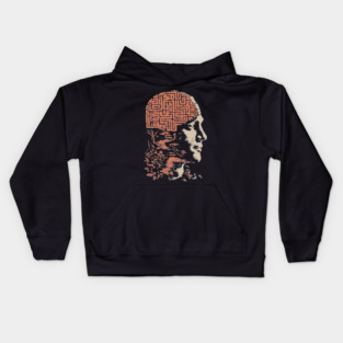 Labyrinth of the Mind - Retro Philosophical Psychology Art Kids Hoodie