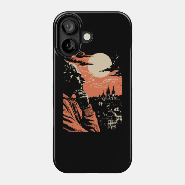 The Philosopher's Gaze Over the City - Vintage Art of Reflection Phone Case by TuncGK