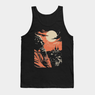 The Philosopher's Gaze Over the City - Vintage Art of Reflection Tank Top