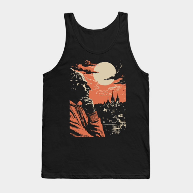 The Philosopher's Gaze Over the City - Vintage Art of Reflection Tank Top by TuncGK