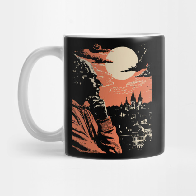 The Philosopher's Gaze Over the City - Vintage Art of Reflection by TuncGK