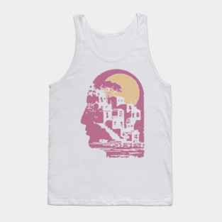 The Inner City Mindscape - Surreal Philosophical Illustration Tank Top