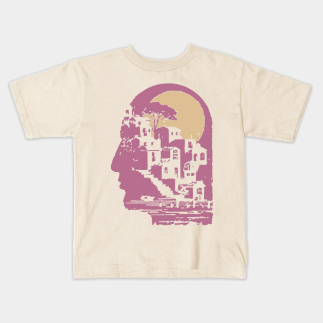 The Inner City Mindscape - Surreal Philosophical Illustration Kids T-Shirt by TuncGK