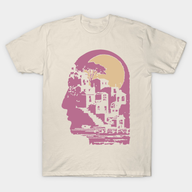 The Inner City Mindscape - Surreal Philosophical Illustration T-Shirt by TuncGK