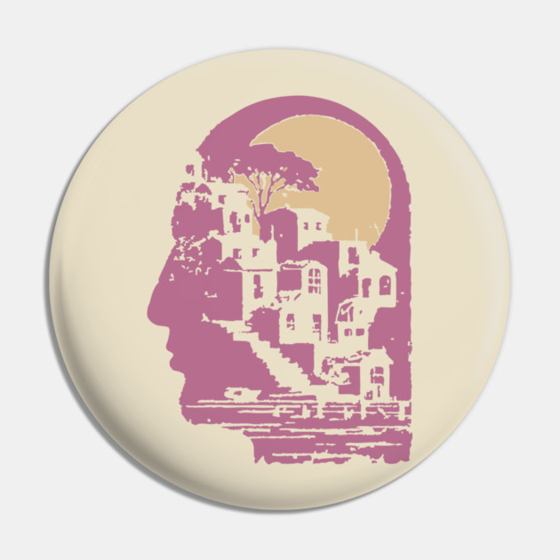 The Inner City Mindscape - Surreal Philosophical Illustration Pin by TuncGK