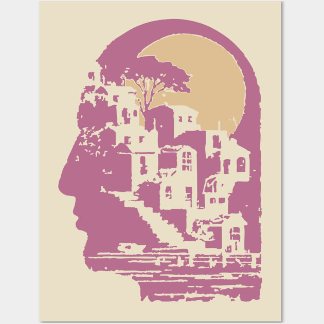 The Inner City Mindscape - Surreal Philosophical Illustration Wall Art by TuncGK