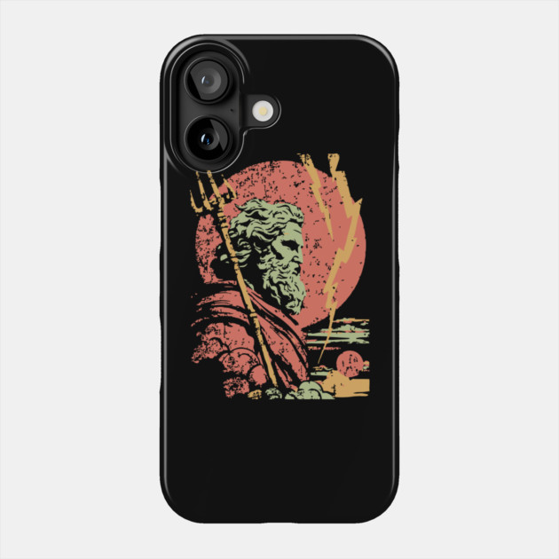 God of the Sea Poseidon - Retro Greek Mythology Art Phone Case by TuncGK