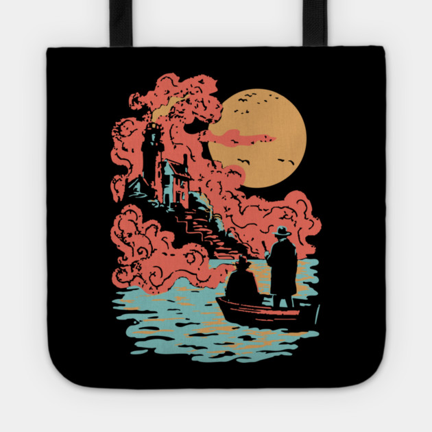 Journey to the Lighthouse - Vintage Nautical Adventure Art Tote by TuncGK