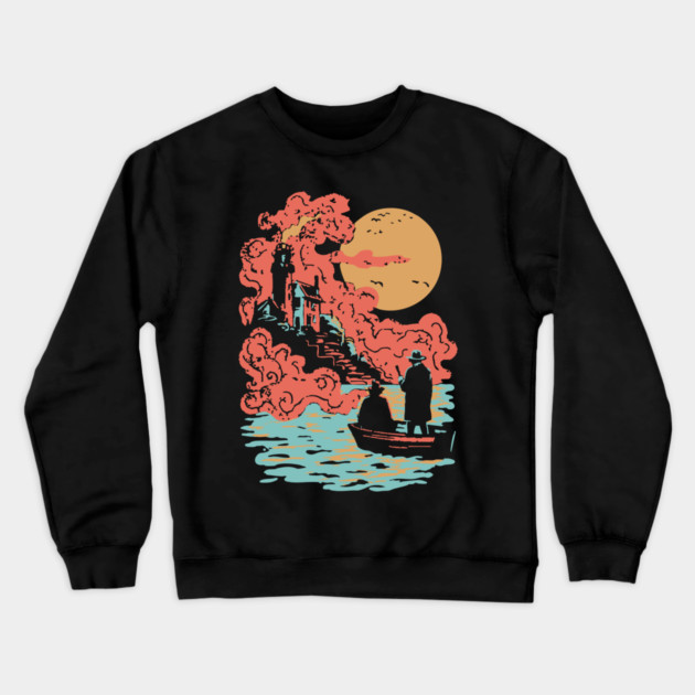 Journey to the Lighthouse - Vintage Nautical Adventure Art Crewneck Sweatshirt by TuncGK
