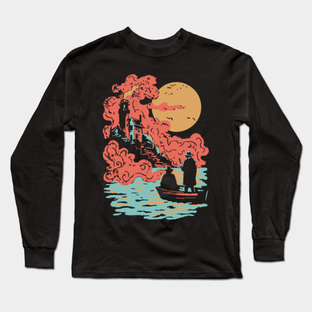 Journey to the Lighthouse - Vintage Nautical Adventure Art Long Sleeve T-Shirt by TuncGK