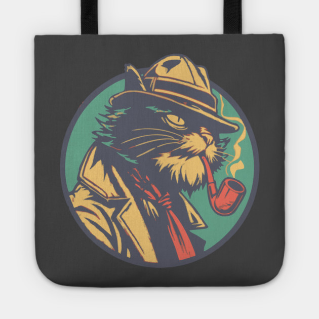 Feline Noir Detective - Vintage Private Eye Cat Illustration Tote by TuncGK