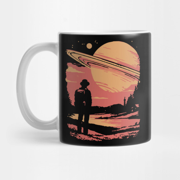 Cosmic Explorer Before Saturn - 70s Retro Sci-Fi Art by TuncGK