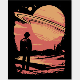 Cosmic Explorer Before Saturn - 70s Retro Sci-Fi Art Posters and Art