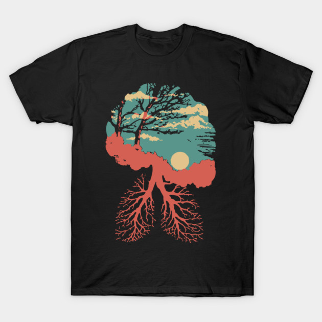 Lungs of the Earth - Surreal Environmental Nature Art T-Shirt by TuncGK