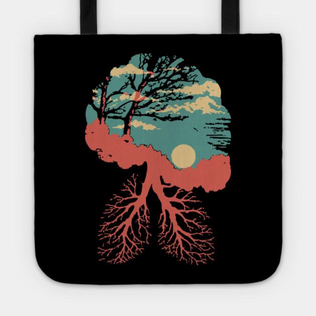Lungs of the Earth - Surreal Environmental Nature Art Tote by TuncGK