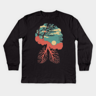 Lungs of the Earth - Surreal Environmental Nature Art Kids Long Sleeve T-Shirt