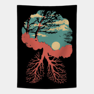 Lungs of the Earth - Surreal Environmental Nature Art Tapestry