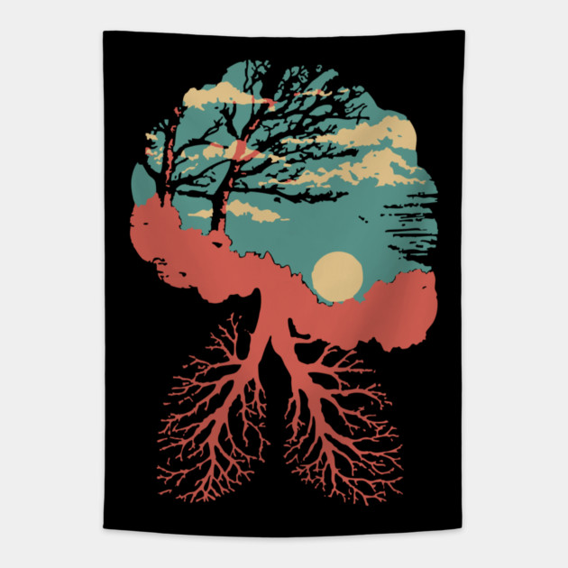 Lungs of the Earth - Surreal Environmental Nature Art Tapestry by TuncGK