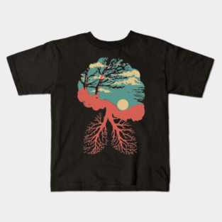 Lungs of the Earth - Surreal Environmental Nature Art Kids T-Shirt