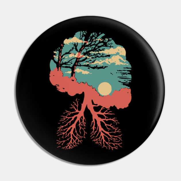 Lungs of the Earth - Surreal Environmental Nature Art Pin by TuncGK