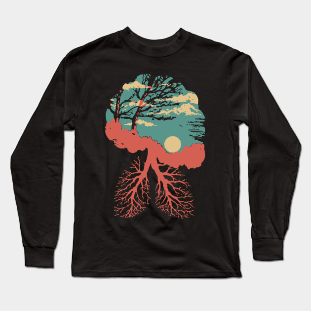 Lungs of the Earth - Surreal Environmental Nature Art Long Sleeve T-Shirt by TuncGK