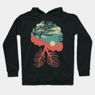 Lungs of the Earth - Surreal Environmental Nature Art Hoodie