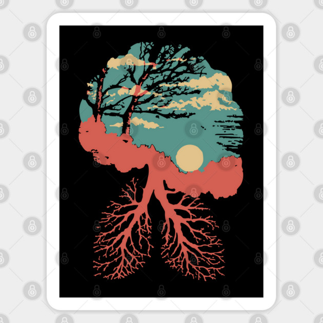 Lungs of the Earth - Surreal Environmental Nature Art Sticker by TuncGK