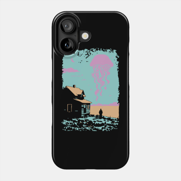 The Celestial Jellyfish Visitor - Surreal Coastal Dreamscape Phone Case by TuncGK