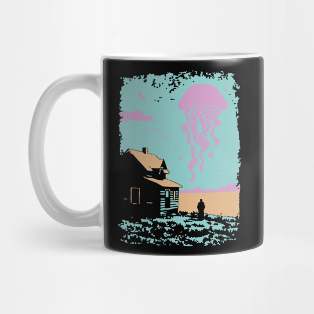 The Celestial Jellyfish Visitor - Surreal Coastal Dreamscape by TuncGK