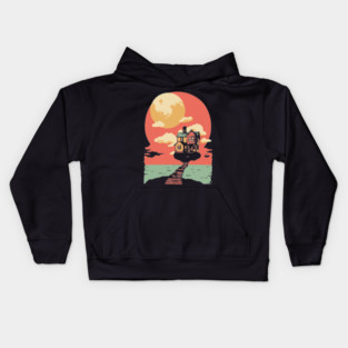 The Path Home to the Moon - Surreal Vintage Dreamscape Kids Hoodie