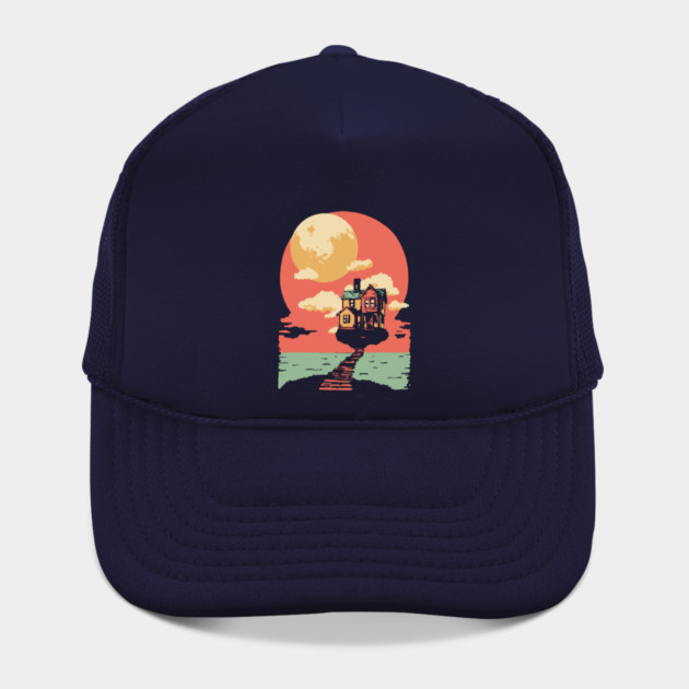 The Path Home to the Moon - Surreal Vintage Dreamscape by TuncGK