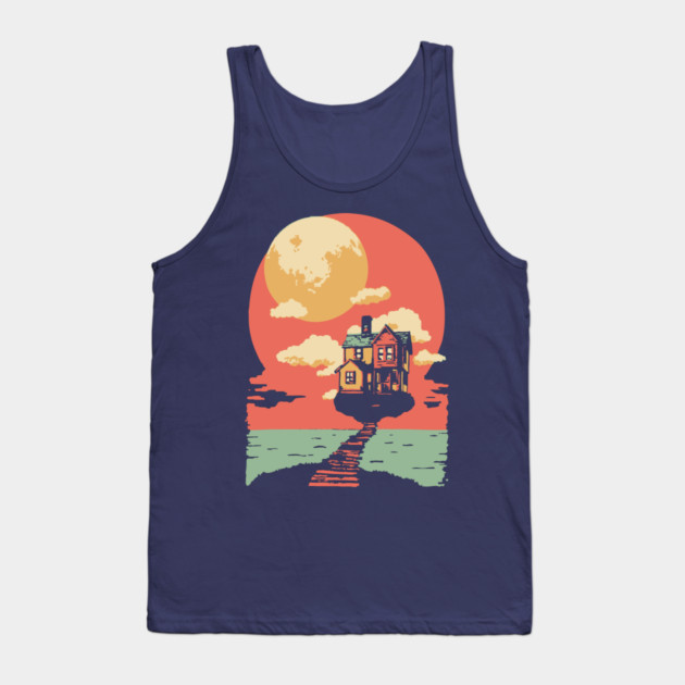 The Path Home to the Moon - Surreal Vintage Dreamscape Tank Top by TuncGK