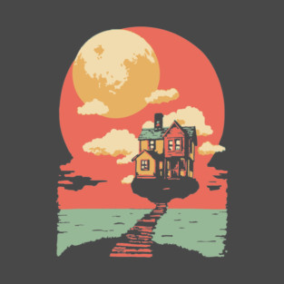 The Path Home to the Moon - Surreal Vintage Dreamscape T-Shirt