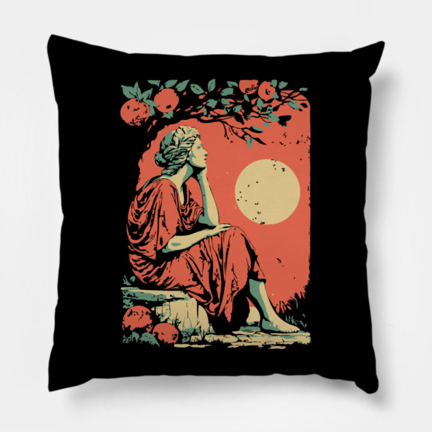 Roman Goddess of the Harvest Grove - Vintage Mythology Art Pillow by TuncGK