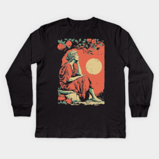 Roman Goddess of the Harvest Grove - Vintage Mythology Art Kids Long Sleeve T-Shirt